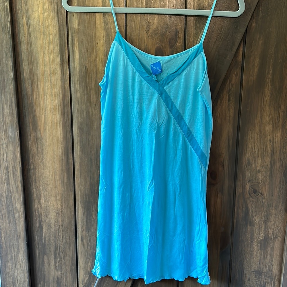 Ruby Sky blue long tank size large NWT